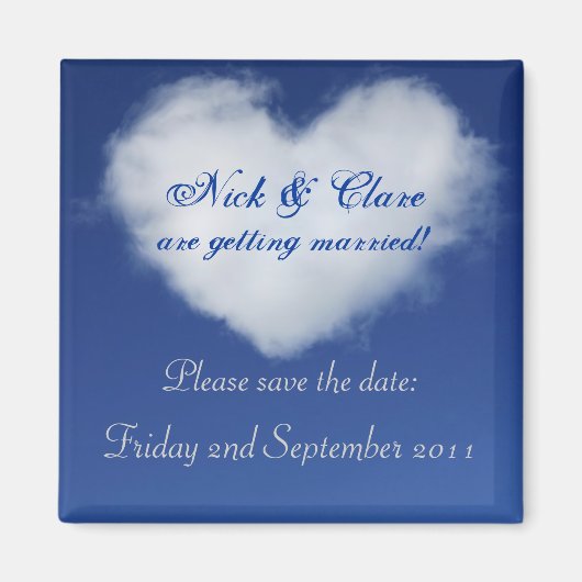 Cloud Heart Save the Date Magnet (Voorkant)