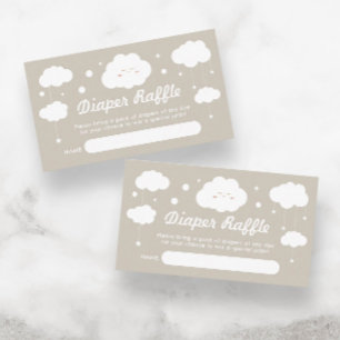 Cloud Heaven Verzonden Baby shower Luier Raffle Informatiekaartje