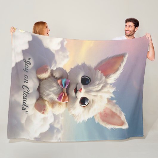 "Cloud Hopping Fun" Fleece Deken (In situ)