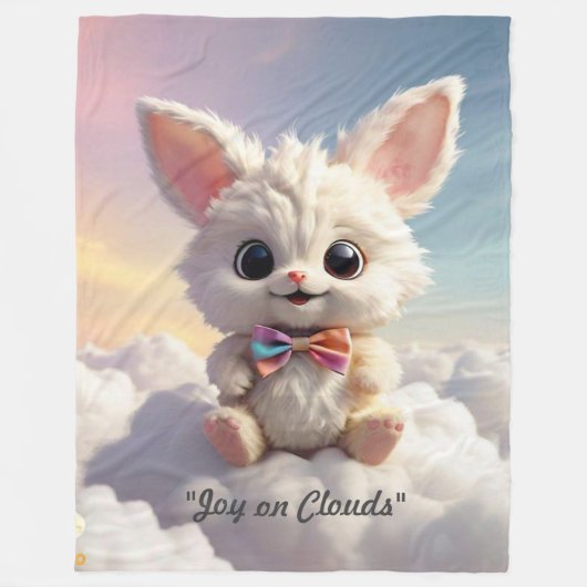 "Cloud Hopping Fun" Fleece Deken (Voorkant)