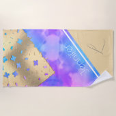 Cloud-kissed Serenity: De Golden Lace strandlaken (Voorkant)