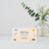 Cloud & Lachende Zon - Kinderopvang Visitekaartje (Staand voorkant)