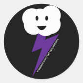 Cloud&Lightning Sticker! Ronde Sticker (Voorkant)