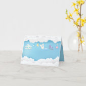 Cloud met speelgoed op sky baby boy shower card kaart (Gele Bloem)