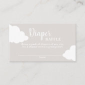 Cloud minimalist baby shower Diaper Raffle Kaart (Voorkant)