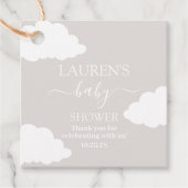 Cloud minimalistisch Baby shower Bedankjes Labels (Voorkant)