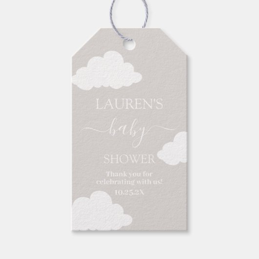 Cloud minimalistisch Baby shower cadeau Label Cadeaulabel (Voorkant)