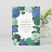 Cloud Mint, Alpine Blue & Evergreen Mist Bruiloft Kaart (Staand voorkant)
