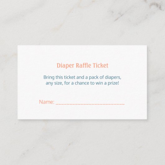 Cloud Mobile Baby shower Diaper Raffle Ticket Informatiekaartje (Achterkant)