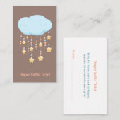 Cloud Mobile Baby shower Diaper Raffle Ticket Informatiekaartje (Voorkant / Achterkant)