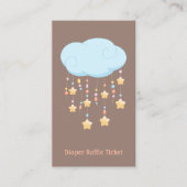 Cloud Mobile Baby shower Diaper Raffle Ticket Informatiekaartje (Voorkant)