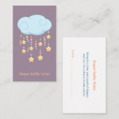 Cloud Mobile Baby shower Diaper Raffle Ticket Informatiekaartje (Voorkant / Achterkant)