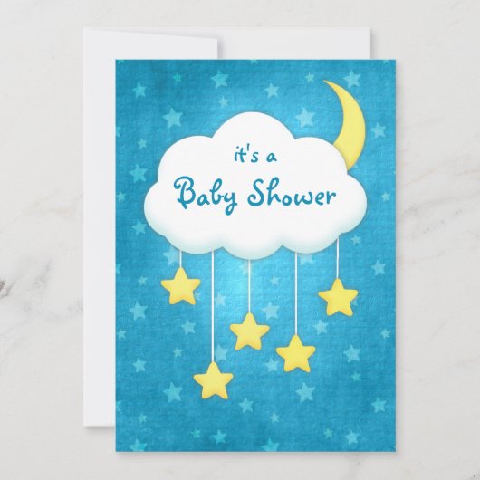 Cloud Mobile Baby shower Invitation Kaart (Voorkant)