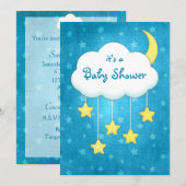 Cloud Mobile Baby shower Invitation Kaart (Voorkant / Achterkant)