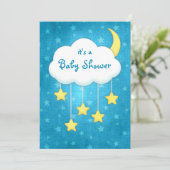 Cloud Mobile Baby shower Invitation Kaart (Staand voorkant)
