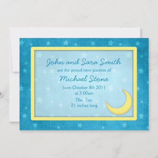 Cloud Mobile Birth-aankondigingen Aankondiging (Achterkant)