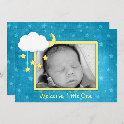 Cloud Mobile Birth-aankondigingen Aankondiging (Voorkant / Achterkant)