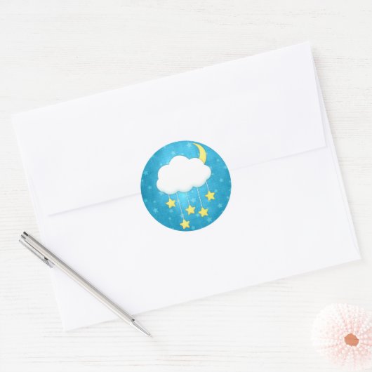 Cloud Mobile Ronde Sticker (Envelop)