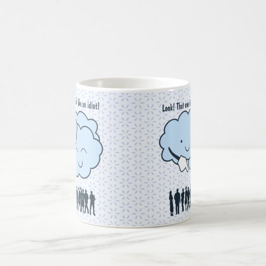 Cloud Mocks Human Shapes Funny Cartoon Magische Mok (Center)