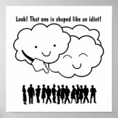 Cloud Mocks Human Shapes Funny Cartoon Poster (Voorkant)