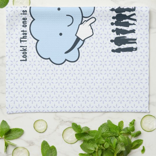 Cloud Mocks Human Shapes Funny Cartoon Theedoek (Gevouwen)