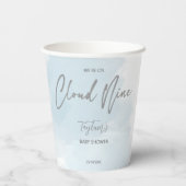 Cloud negen baby shower grijs stoffig blauw papieren bekers (Achterkant)