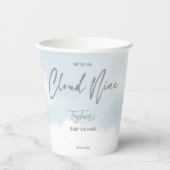 Cloud negen baby shower grijs stoffig blauw papieren bekers (Voorkant)