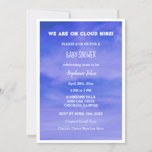 Cloud negen Baby shower jongens meisjes blauw Abst Kaart