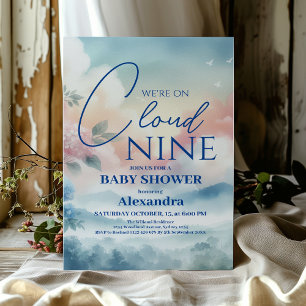 Cloud negen blauw baby boy baby shower kaart