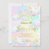 Cloud negen pastel regenboog wolken verjaardag kaart (Voorkant)