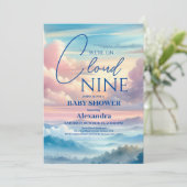 Cloud negen regenboog glitter baby shower kaart (Staand voorkant)