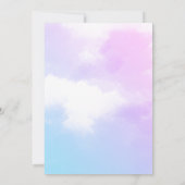 Cloud negen roze en blauw baby shower kaart (Achterkant)
