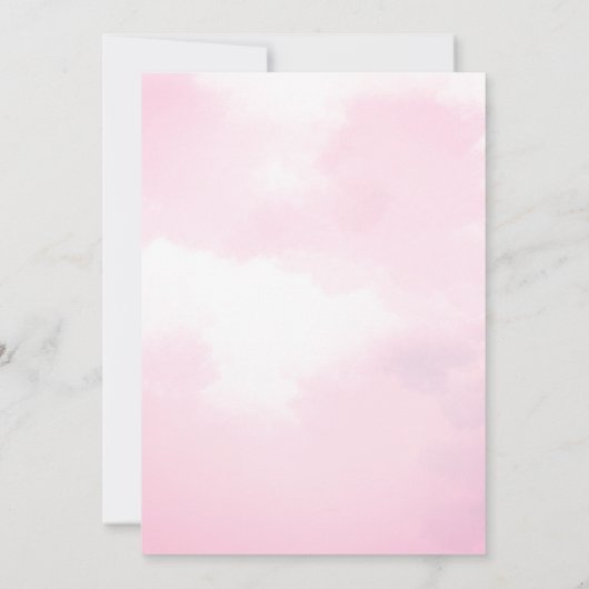 Cloud negen roze en gouden baby shower kaart (Achterkant)