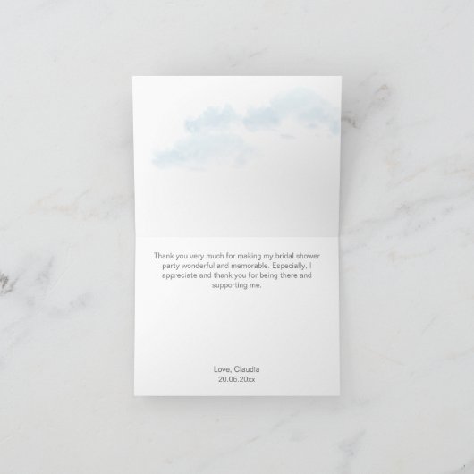Cloud negen vrijgezellenfeest dank u bedankkaart (Binnen)
