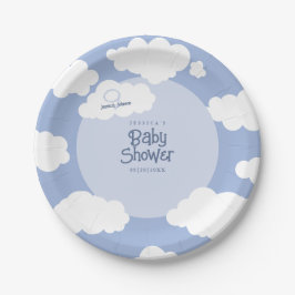 Cloud Nine 9 Baby Shower Cute Whimsical Feestje Papieren Bordje
