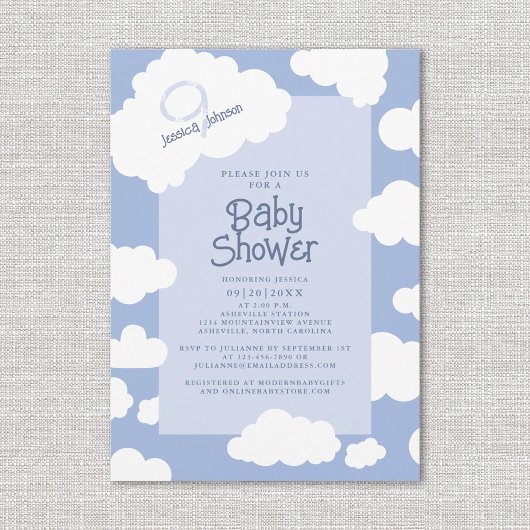 Cloud Nine 9 Baby shower Schattigee grillige parti Kaart