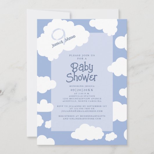 Cloud Nine 9 Baby shower Schattigee grillige parti Kaart (Voorkant)