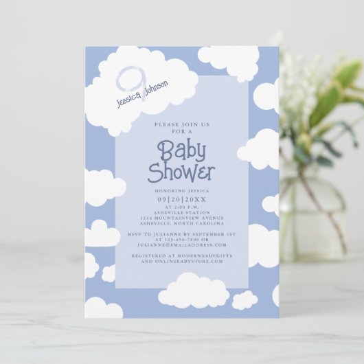 Cloud Nine 9 Baby shower Schattigee grillige parti Kaart (Staand voorkant)