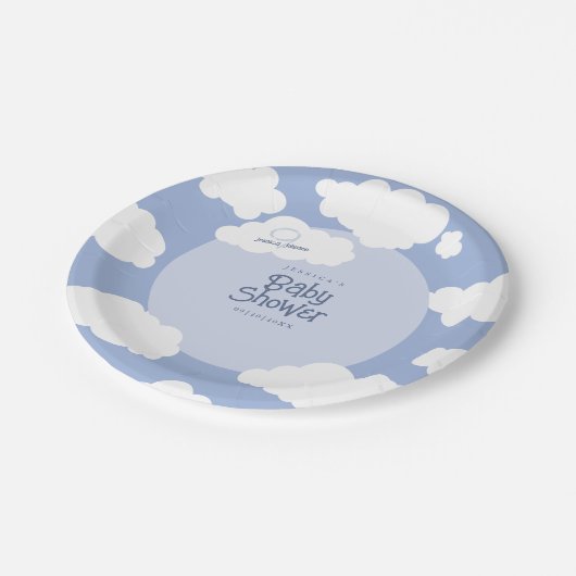 Cloud Nine 9 Baby shower Schattigee grillige parti Papieren Bordje (Gekanteld)