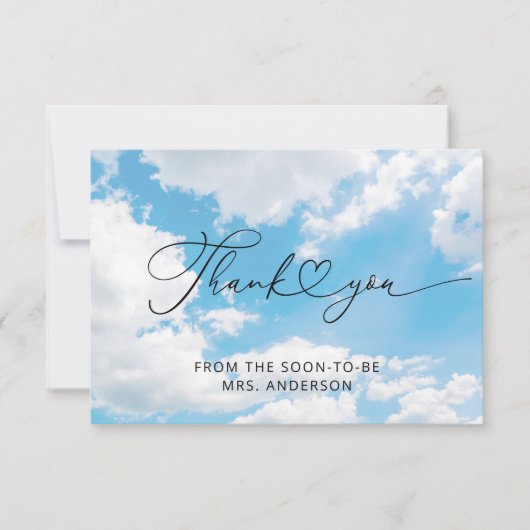 Cloud Nine 9 Elegant Vrijgezellenfeest Dank je kaa Kaart (Voorkant)