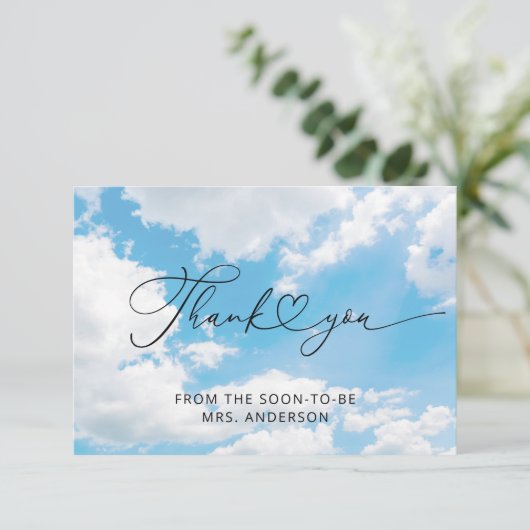 Cloud Nine 9 Elegant Vrijgezellenfeest Dank je kaa Kaart (Staand voorkant)