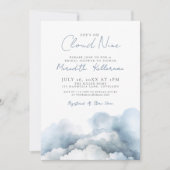 Cloud Nine 9 Elegante Blauwe Bruidsdouche Kaart (Voorkant)