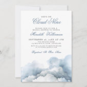 Cloud Nine 9 Elegante Blauwe Bruidsdouche Kaart (Voorkant)
