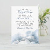 Cloud Nine 9 Elegante Blauwe Bruidsdouche Kaart (Staand voorkant)