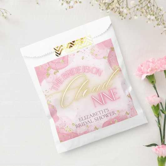 Cloud Nine 9 Glow Pink Gold Glitter Vrijgezellenfe Bedankzakje (Gezegeld)