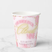 Cloud Nine 9 Glow Roze Gouden Bruiloft Feest Papieren Bekers (Achterkant)