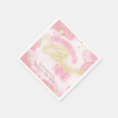 Cloud Nine 9 Glow Roze Gouden Glitter Bruidsfeest Servet (Hoek)