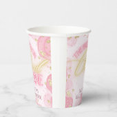 Cloud Nine 9 Glow Roze Gouden Glitter Bruiloft Fee Papieren Bekers (Rechts)