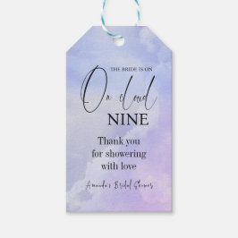 Cloud Nine 9 Kalligrafie Blauw Vrijgezellenfeest F Cadeaulabel