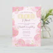 Cloud Nine 9 Roze Gouden Faux Glitter Vrijgezellen Kaart (Staand voorkant)